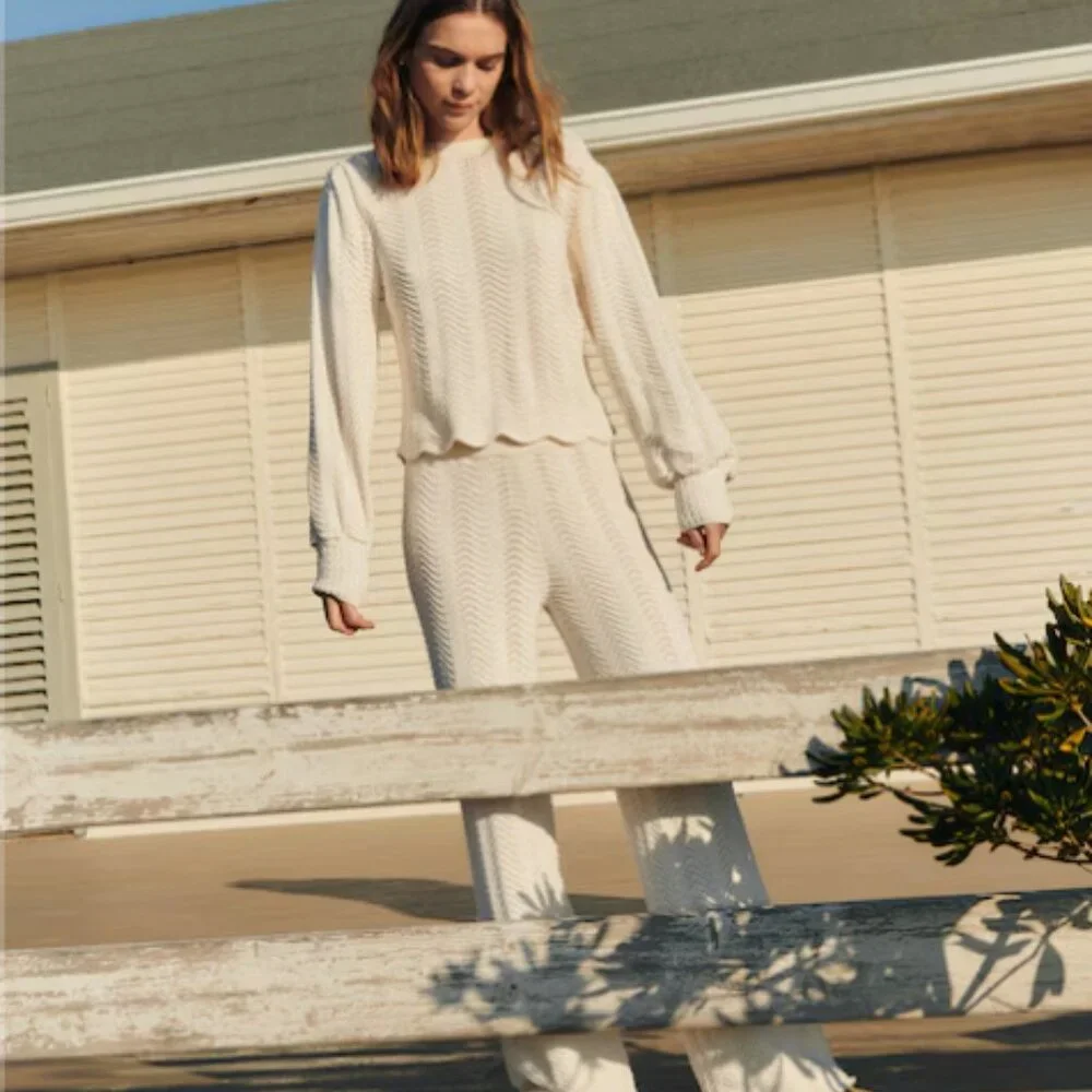***NWT***. RIPPLE STITCH KNIT SUMMER TROUSERS PANTS S-4/6 - Picture 7 of 8